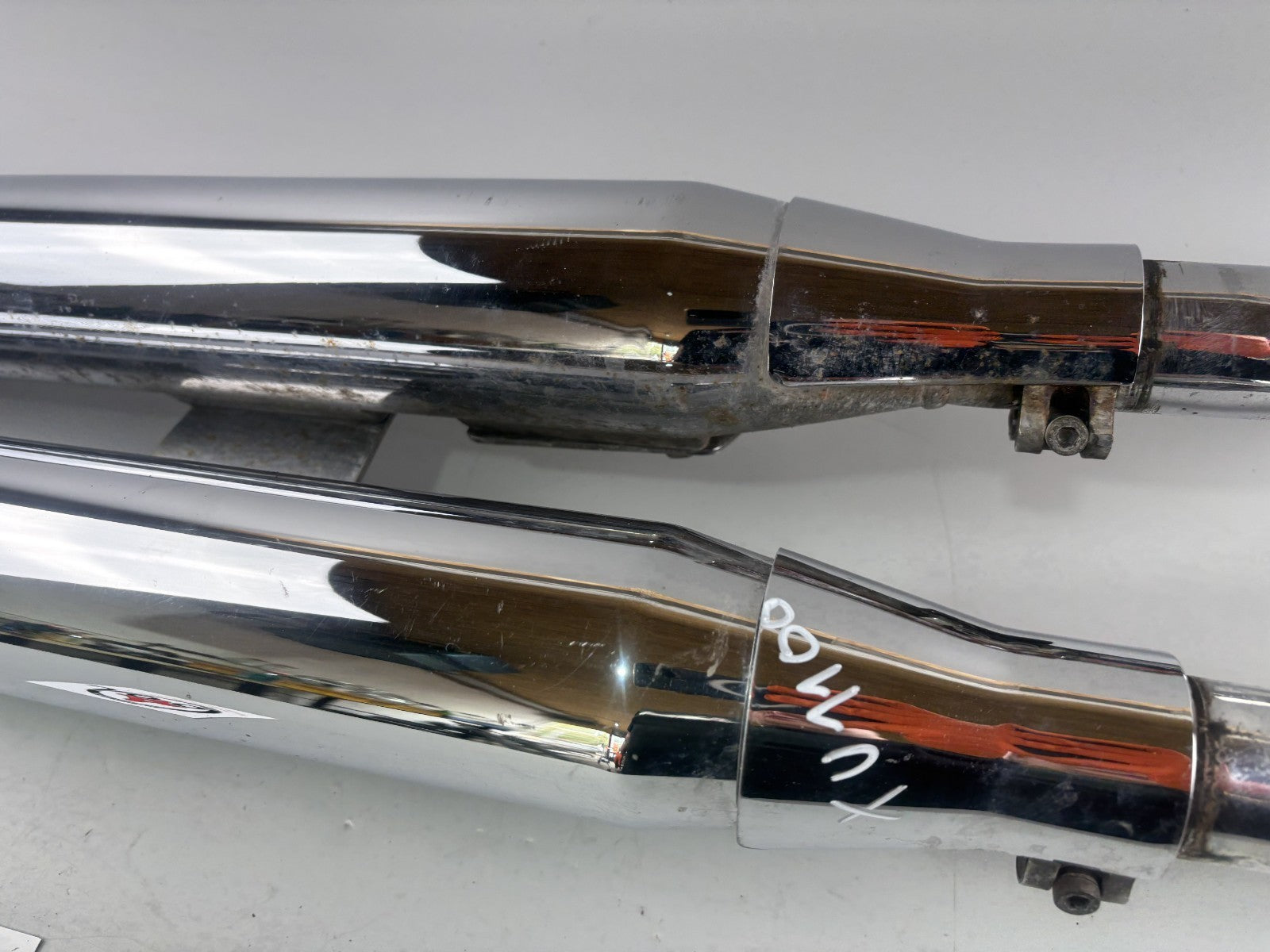 Yamaha XV1100 Virago 3LP Auspuff Exhaust Schalldämpfer Endtopf Silvertail