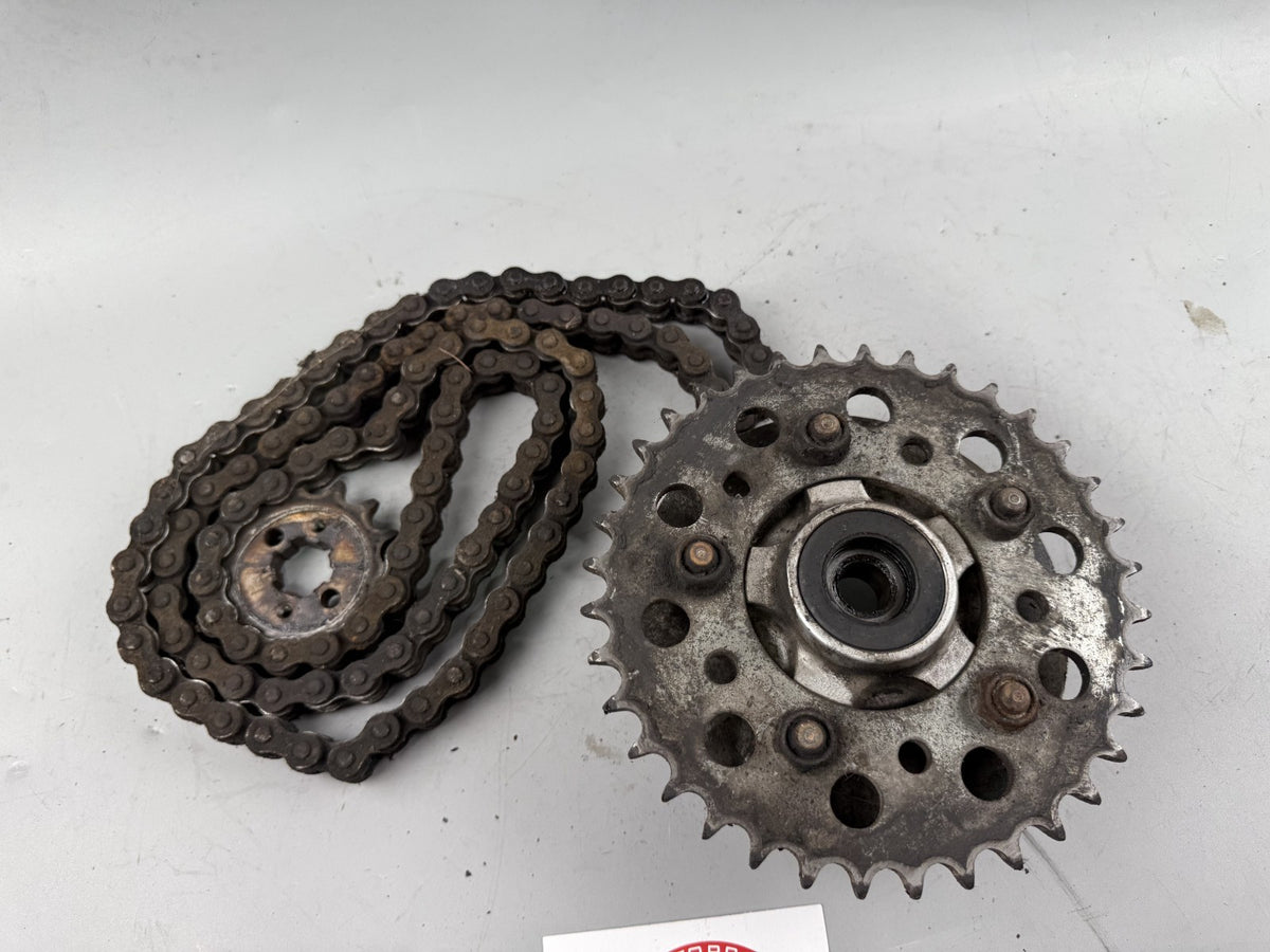 Honda XBR 500 PC15 Kettensatz Kettenkit Chain Ritzel Antrieb Kettenradträger