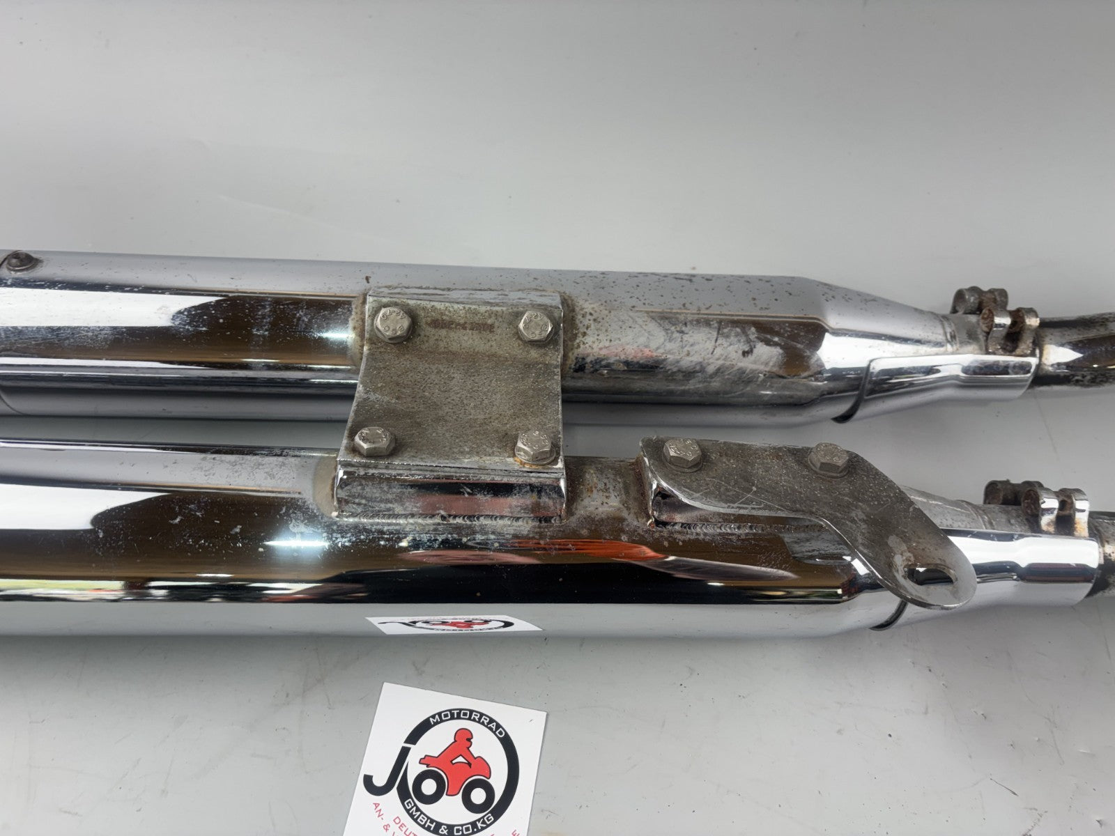 Yamaha XV1100 Virago 3LP Auspuff Exhaust Schalldämpfer Endtopf Silvertail