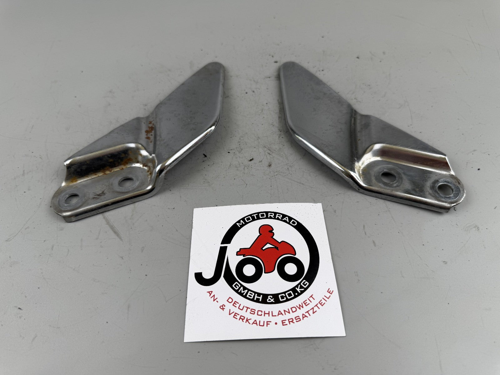 Suzuki GSX750 AE Inazuma Fußrasten Footsteps vorne Front Hangers Chrome Platten