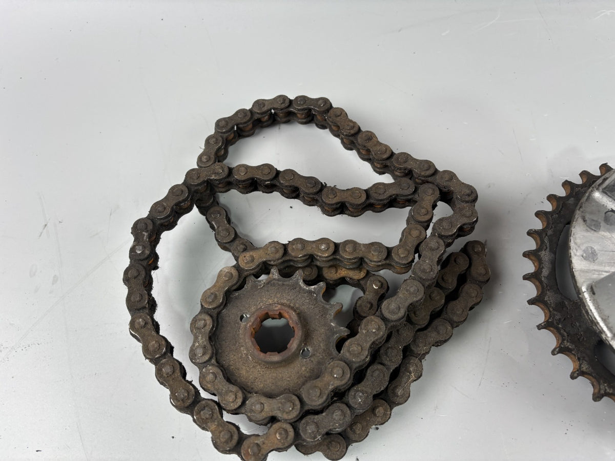 Honda CB450S PC17 Kettenkit Kettensatz Chain Antrieb Kettenradträger