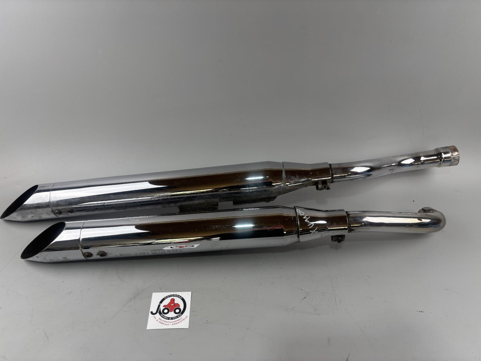 Yamaha XV1100 Virago 3LP Auspuff Exhaust Schalldämpfer Endtopf Silvertail