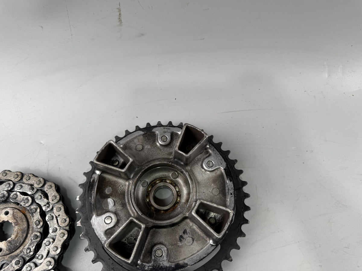 Kawasaki EX500A GPZ500S Kettensatz Kettenkit Chain Ritzel Kettenradträger
